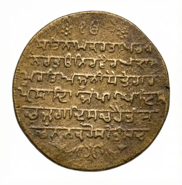 Gold_Sikh_Religious_Guru_Hargobind_Singh_Mool_Mantar_India_Old_Brass_Token_Coin