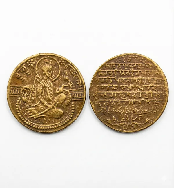 Gold_Sikh_Religious_Guru_Gobind_Singh_India_Old_Brass_Token_Coin