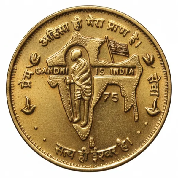 Gold_Plated_Gandhi_Is_India_&_Gandhi_Is_Superman_India_Old_Collecting_Coin