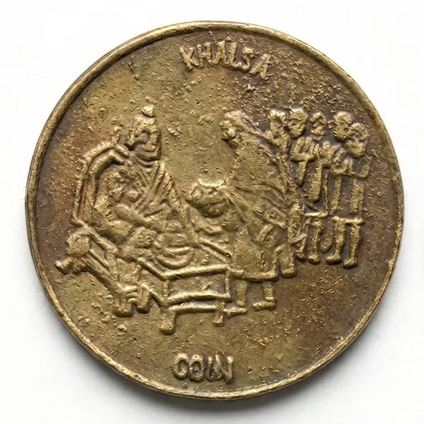 Gold_300Th_Anniversary_Of_The_Birth_Of_The_Khalsa_1999_Sikh_Religious_Old_Token_Coin