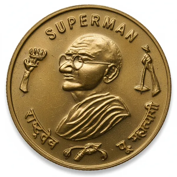 Gold_Plated_Fire_Masaal_&_Superman_Is_Gandhi_India_Old_Collecting_Coin