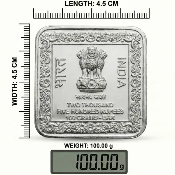 100_Grams_2500_Rupees_Meenakshi_Temple_|_Madurai,_India__Silver-Plated_Coin_Bar