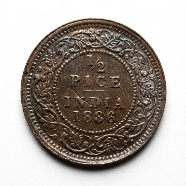 Half_Pice_1886_Victoria_Queen_British_India_Old_Copper_Coin