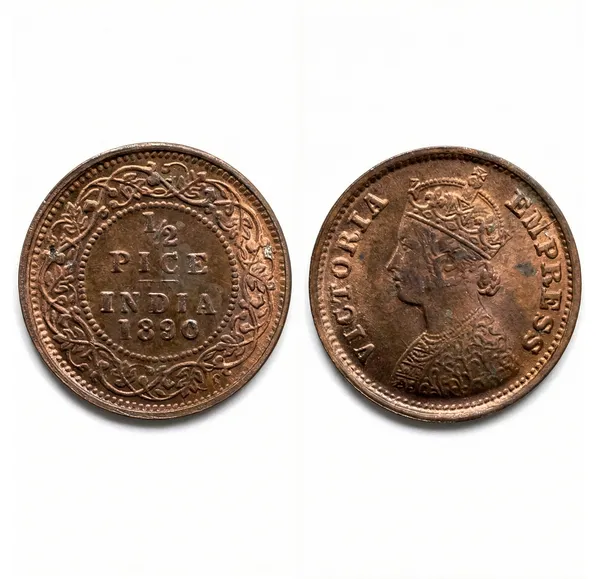Half_Pice_1890_Victoria_Queen_British_India_Old_Copper_Coin