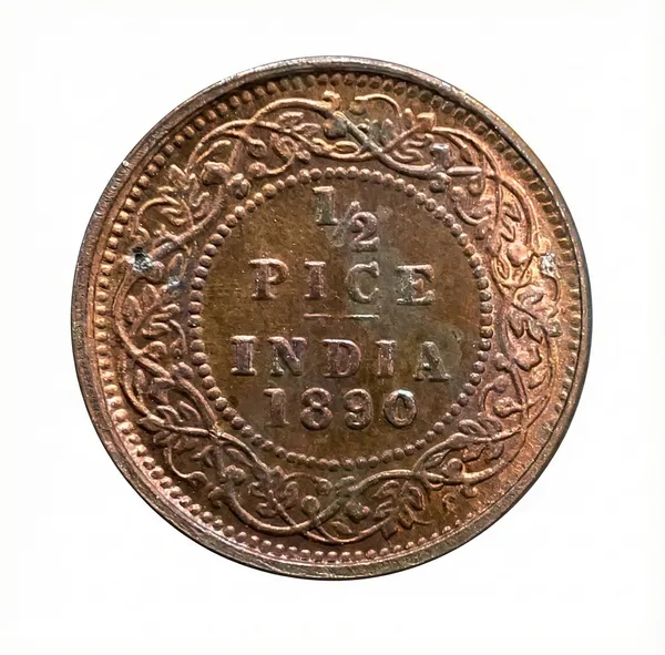 Half_Pice_1890_Victoria_Queen_British_India_Old_Copper_Coin