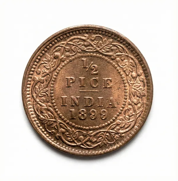Half_Pice_1899_Victoria_Queen_British_India_Old_Copper_Coin