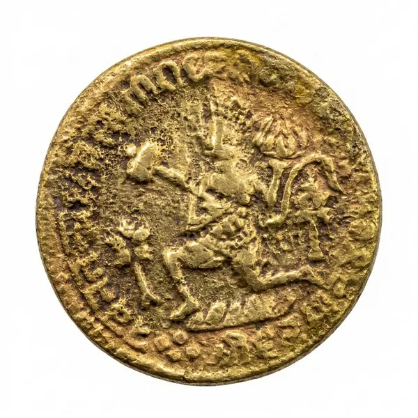 Gold_Hindu_Religious_:_Hanuman_Ram_Sita_India_Brass_Old_Token_Coin