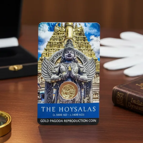 Gold_Plated_The_Hoysalas_Gold_Pagoda_Kannada_Text_Reproduction/Educational_Card_With_Coin
