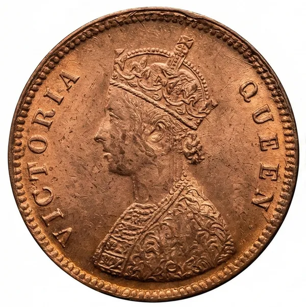 Half_Anna_1876_Victoria_Queen_British_India_Old_Copper_Coin