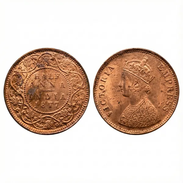 Half_Anna_1877_Victoria_Queen_British_India_Old_Copper_Coin