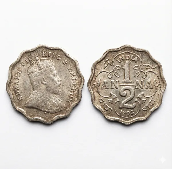Half_Anna_1908_Edward_Vii_British_India_Old_Fancy_Coin