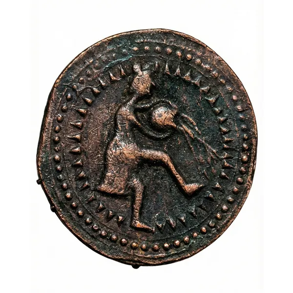 Ancient_Aquarius/Kumbha_Rashi_Zodiac_India_Old_And_Rare_Copper_Coin
