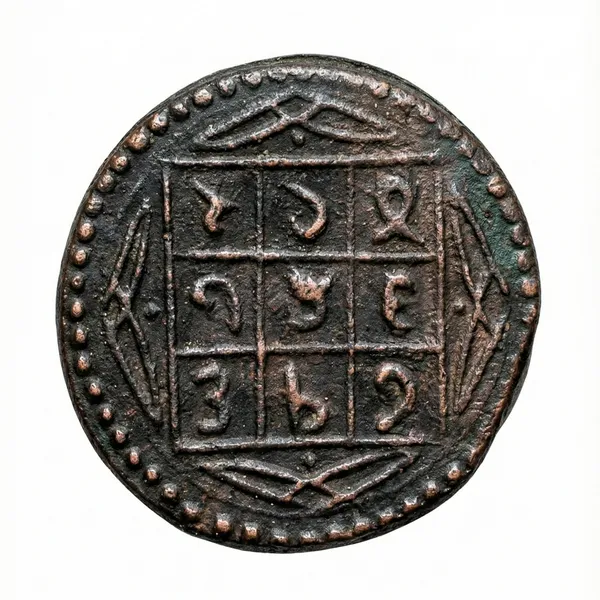 Ancient_Aquarius/Kumbha_Rashi_Zodiac_India_Old_And_Rare_Copper_Coin