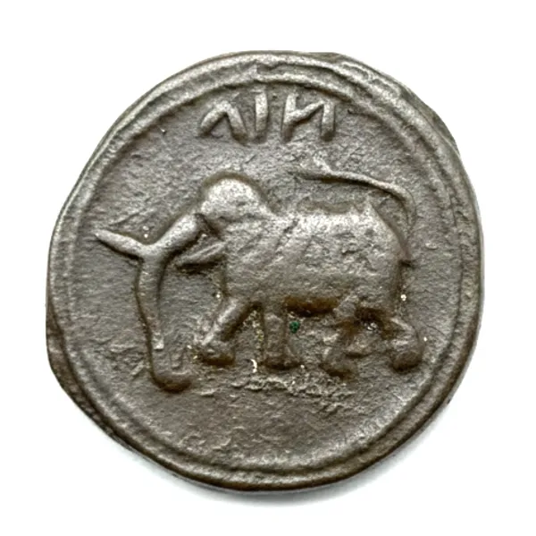 Left_Facing_Elephant_Ancient_India_Old_Copper_Rare_Small_Coin
