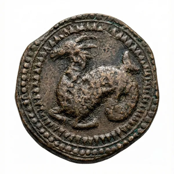 Capricorn/Makar_Rashi_Zodiac_Ancient_India_Old_And_Rare_Coin