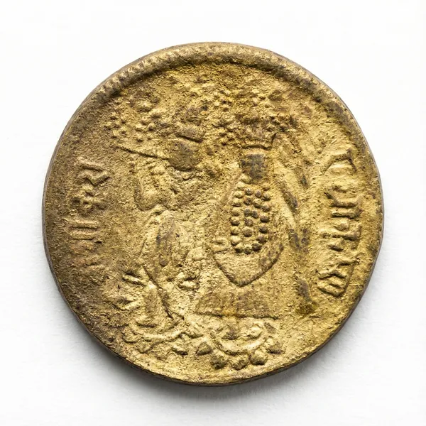 Gold_Hindu_Religious_:_Radha_Krishna_Kali_Maa_India_Brass_Old_Token_Coin