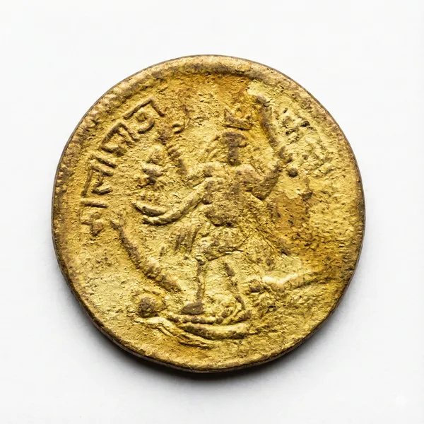 Gold_Hindu_Religious_:_Radha_Krishna_Kali_Maa_India_Brass_Old_Token_Coin