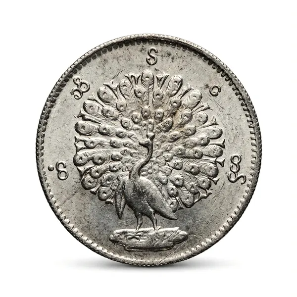 Silver-Plated_1_Kyat_1852_Peacock_Burma_Myanmar_Old_Coin