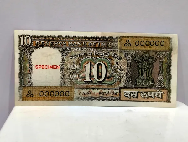 000000_SPECIMEN_Series_10_Rupees_(Random_Sign)_Black_Boat_-_India_old_Note
