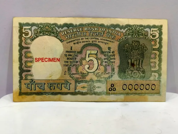 000000_SPECIMEN_Series_5_Rupees_(Random_Sign)_4Deer_-_India_old_Note