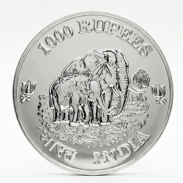 Silver-Plated_1000_Rupees_2025_Twin_Elephant_India_Old_Coin