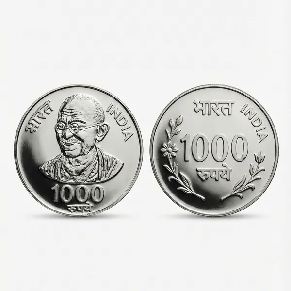Silver-Plated_1000_Rupees_Mahatma_Gandhi_India_Old_Coin