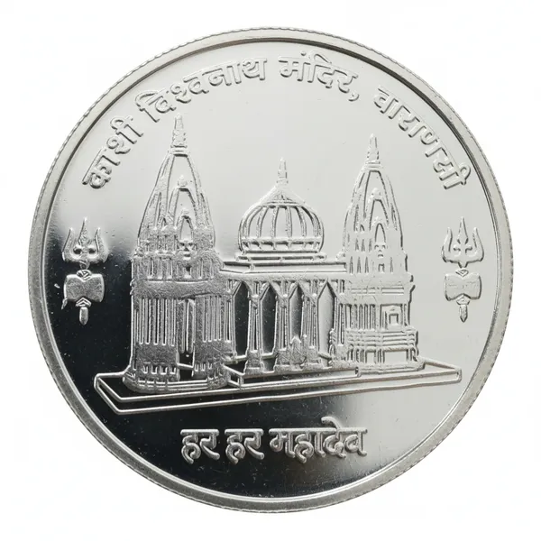Silver-Plated_1100_Rupees_Kashi_Vishwanath_Temple_Varanasi_Fantasy_Coin