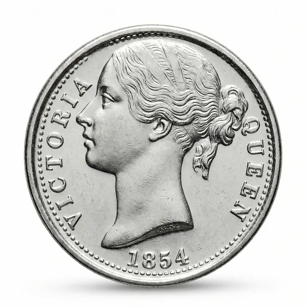 Silver-Plated_1_Mohur_1854_Victoria_British_India_Fantasy_Coin
