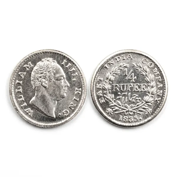 Silver-Plated_1/4_Rupee_1835_King_William_Iiii_British_India_Fancy_Old_Collecting_Coin