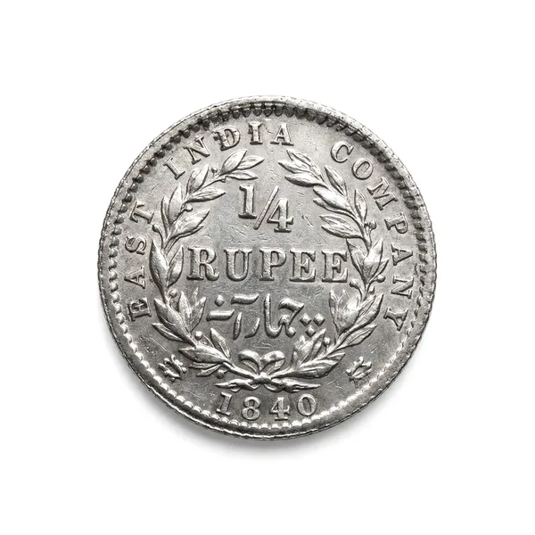 Silver-Plated_1/4_Rupee_1840_Victoria_British_India_Old_Coin