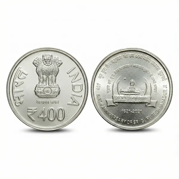 Silver_Plated_400_Rupees_1621-2021_Sri_Guru_Tegh_Bahadur_Ji_India_Replica_Coin