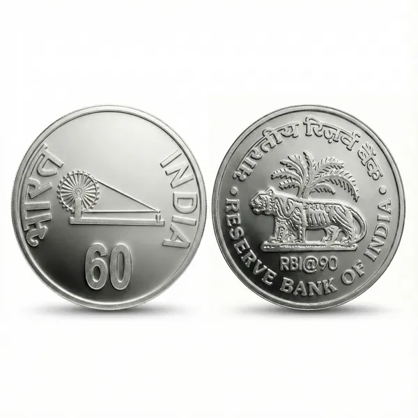 Plated_60_Rupees_90_Years_Of_Rbi_India_Fantasy_Coin