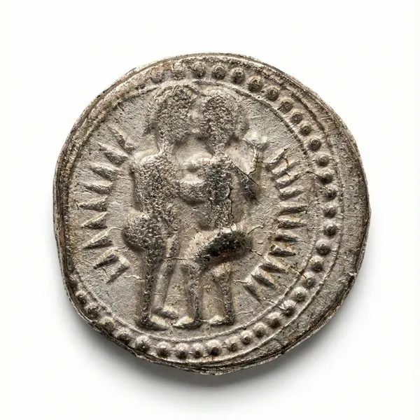 Silver-Plated_Gemini_Zodiac/Mithun_Rashi_Ancient_India_Old_Coin