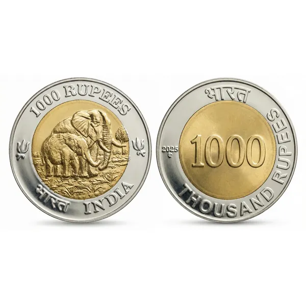 Gold-Plated/_Silver-plated__Elephant_1000_Rupees_2025_India_Fantasy/Educational_Bi-Metal_Coin