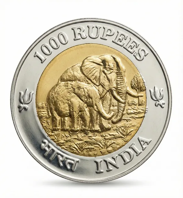 Gold-Plated/_Silver-plated__Elephant_1000_Rupees_2025_India_Fantasy/Educational_Bi-Metal_Coin