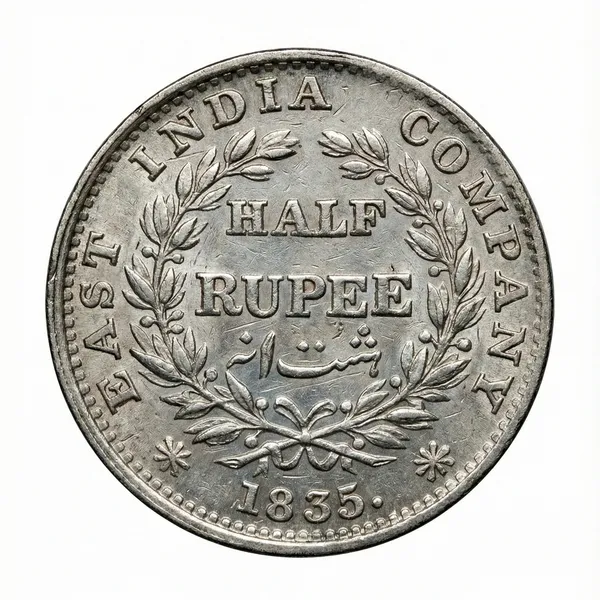 Silver-Plated_Half_Rupee_1835_King_William_Iiii_British_India_Old_Coin