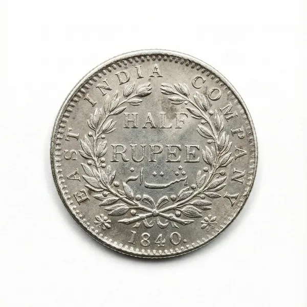 Silver-Plated_Half_Rupee_1840_Divided_Victoria_Queen_British_India_Old_Coin