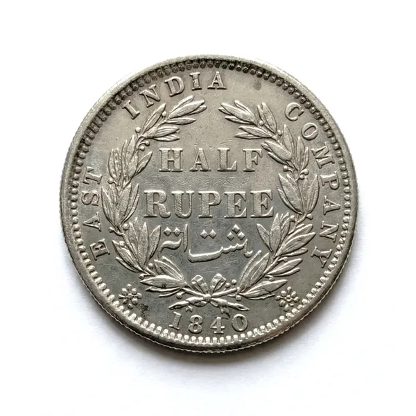 Silver-Plated_Half_Rupee_1840_Head_Victoria_Queen_British_India_Old_Coin