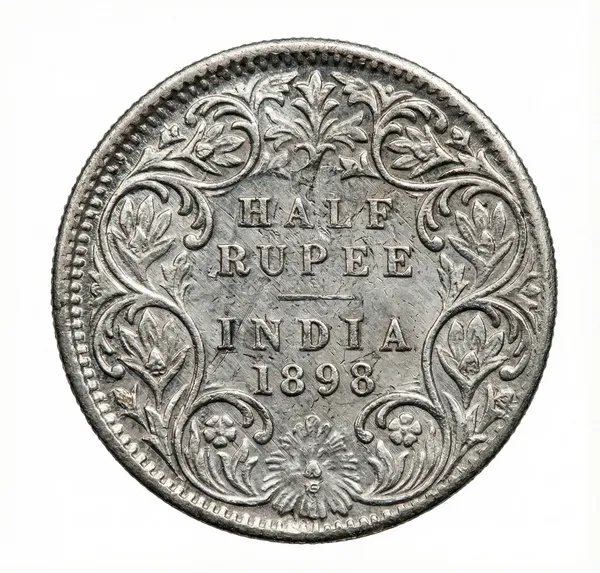 Silver-Plated_Half_Rupee_1898_Victoria_Queen_British_India_Old_Fancy_Coin