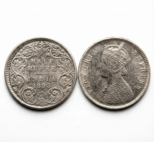 Silver-Plated_Half_Rupee_1898_Victoria_Queen_British_India_Old_Fancy_Coin