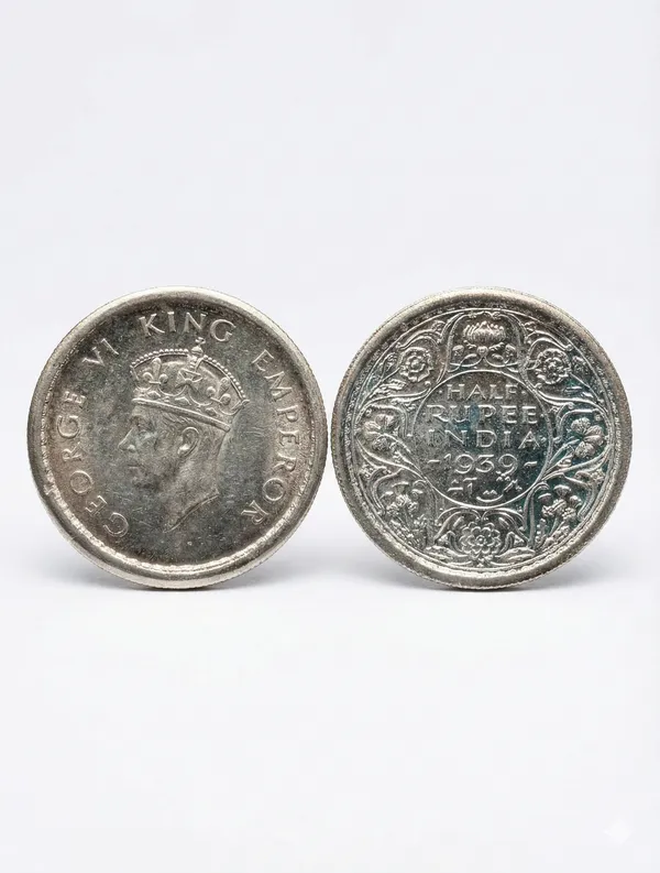 Silver-Plated_Half_Rupee_1939_King_George_Vi_British_India_Old_Coin