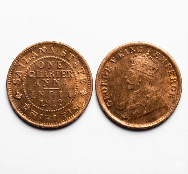 Sailana_State_1_Quarter_Anna_1912_King_George_V_Princely_State_Rare_Copper_Coin