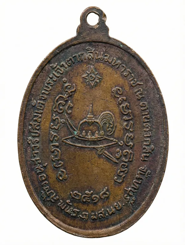 King_Taksin_1975_Blessed_By_Luang_Pu_Tim_Thailand_Old_Copper_Medal