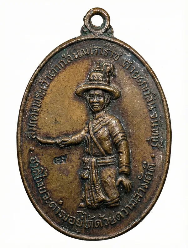 King_Taksin_1975_Blessed_By_Luang_Pu_Tim_Thailand_Old_Copper_Medal