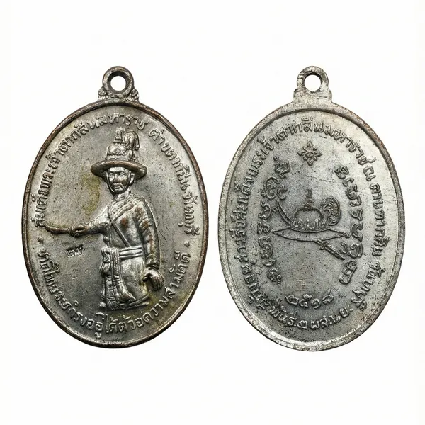 King_Taksin_1975_Luang_Pu_Tim_Thailand_Old_Nickel_Medal