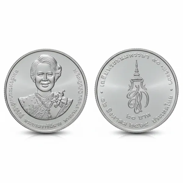 20_Baht_Queen_Sirikit'S_50Th_Birthday_Thailand_Rare_Coin