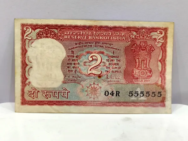 555555_Fancy_Series_2_Rupees_Tiger_-_India_old_Note