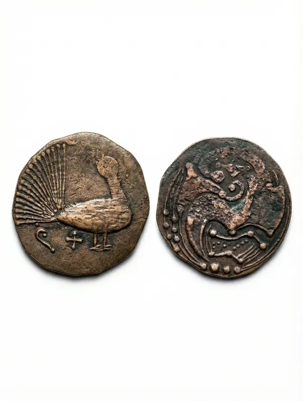 Peacock_Tipu_Sultan_Mysore_Ancient_India_Old_Copper_Coin