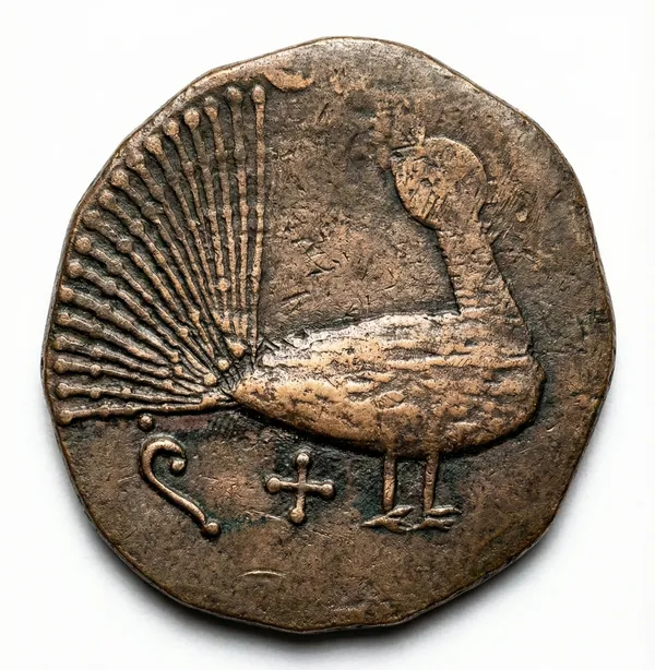 Peacock_Tipu_Sultan_Mysore_Ancient_India_Old_Copper_Coin