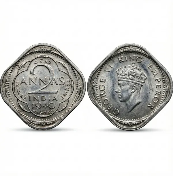 Two_Anna_1940_King_George_Vi_British_India_Old_Coin